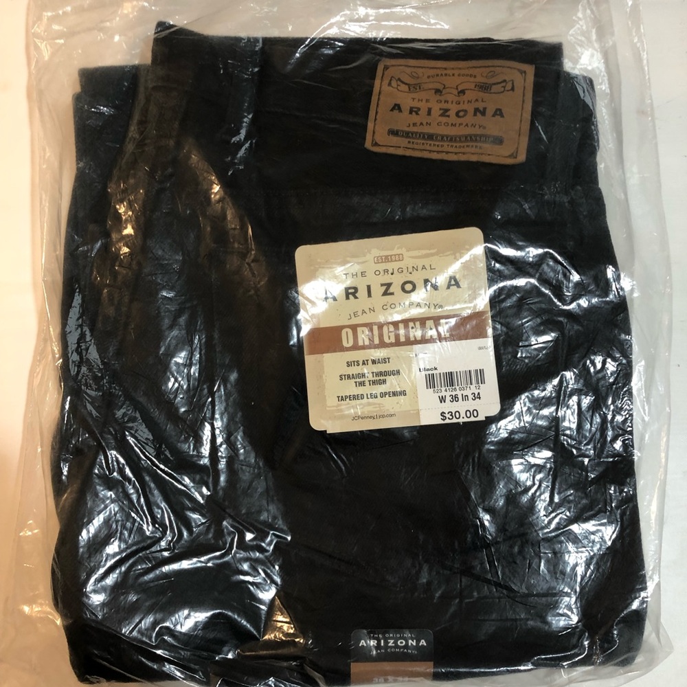 Mens black Arizona nwt jeans 36x34